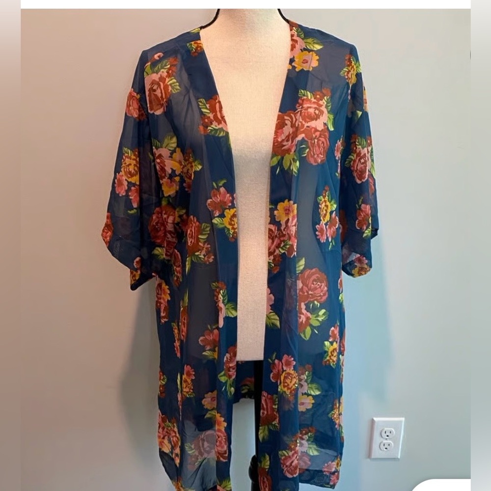 Matilda Jane Navy Floral Sheer Kimono